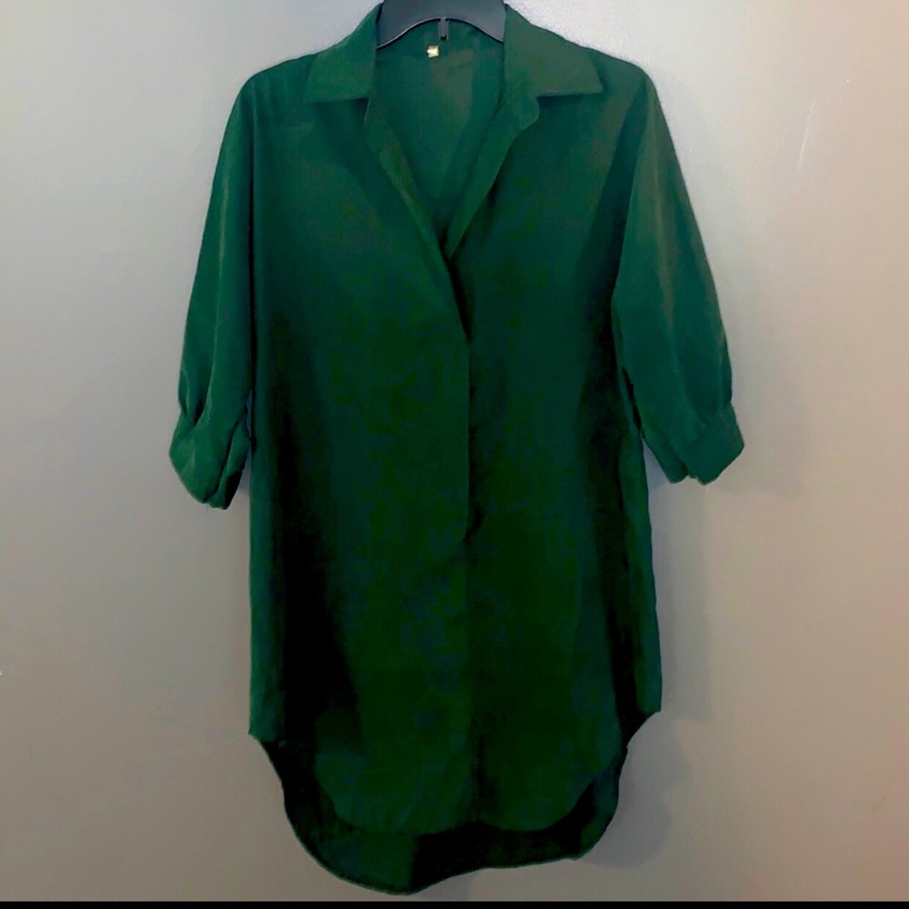 Hunter Green Shirt Dress Size Medium